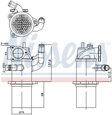 NISSENS 989423 EGR Soğutucu 04L131513B uygun fiyat hızlı kargo