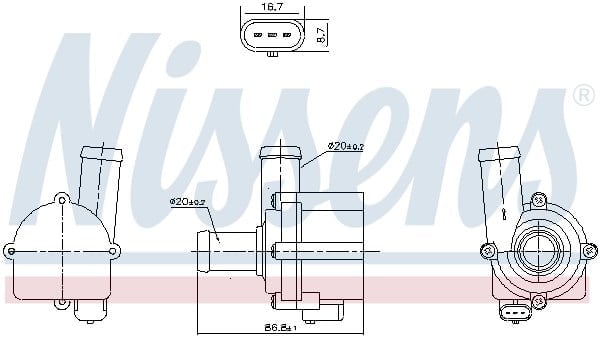 NISSENS 832121 Ek Su Pompası 06H121601J uygun fiyat hızlı kargo