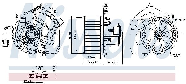NISSENS 87878 Kalorifer Fan Motoru 7E1820021A uygun fiyat hızlı kargo