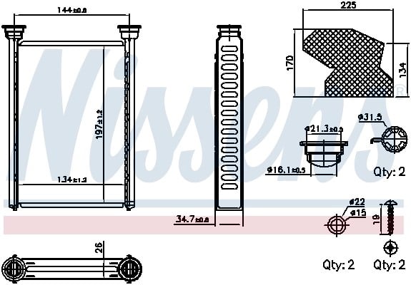 NISSENS 707309 Kalorifer Radyatörü 39068821 uygun fiyat hızlı kargo