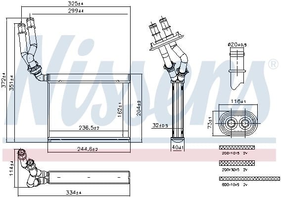 NISSENS 707299 Kalorifer Radyatörü 7P0819031 uygun fiyat hızlı kargo