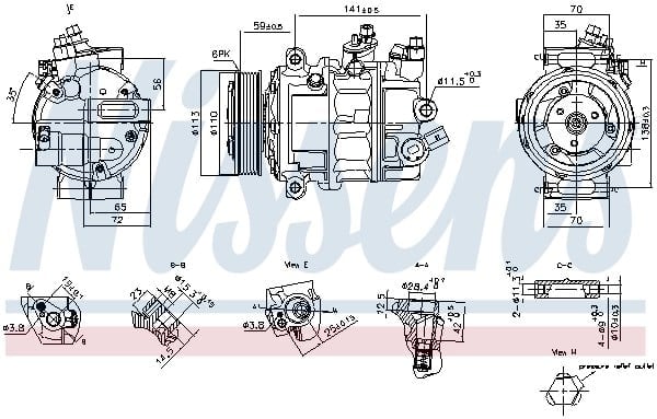 NISSENS 890893 Klima Kompresörü 7E0816803B uygun fiyat hızlı kargo