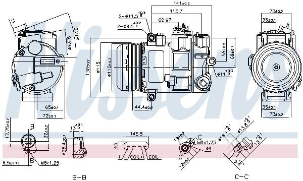 NISSENS 890696 Klima Kompresörü 0022309211 uygun fiyat hızlı kargo