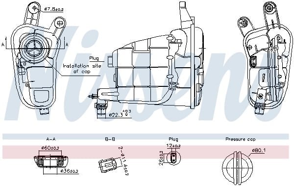NISSENS 996315 Motor Su Deposu 8K0121405F uygun fiyat hızlı kargo