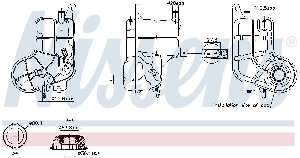 NISSENS 996288 Motor Su Deposu 4F0121403C uygun fiyat hızlı kargo
