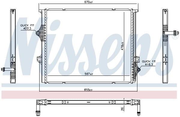 NISSENS 606397 Turbo Radyatörü İntercooler 17118482625 uygun fiyat hızlı kargo