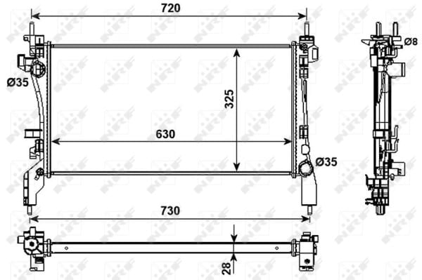 NRF 53982 Su Radyatörü 1330V0 uygun fiyat hızlı kargo