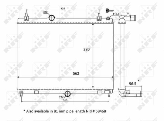 NRF 58399 Su Radyatörü 1330X2 uygun fiyat hızlı kargo
