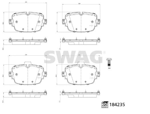 SWAG 33 10 9325 Fren Balatası 4M0698451AA uygun fiyat hızlı kargo