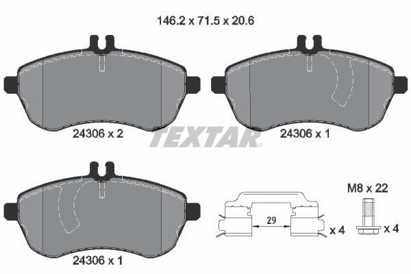 TEXTAR 2430602 Fren Balatası 0004208504 uygun fiyat hızlı kargo