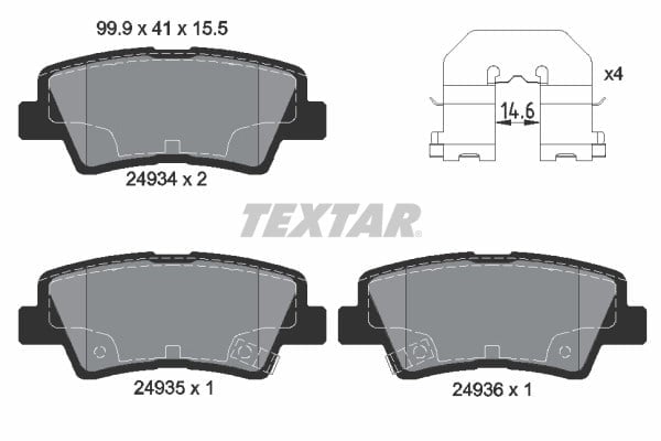 TEXTAR 2493401 Fren Balatası 48413341A0 uygun fiyat hızlı kargo