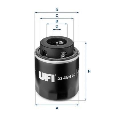UFI 23 494 00 Yağ Filtresi 03C115561B uygun fiyat hızlı kargo