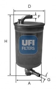 UFI 24 072 00 Yakıt Filtresi 8E0127401C uygun fiyat hızlı kargo