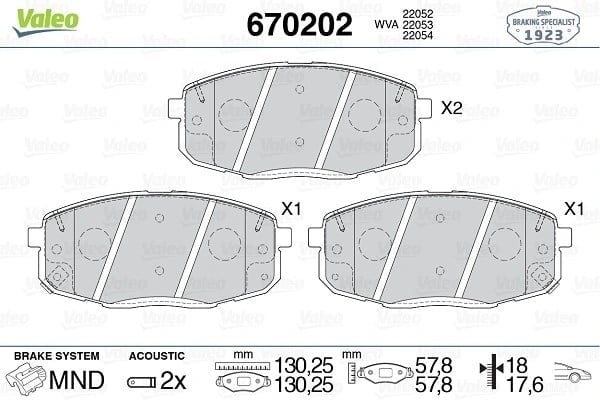 VALEO 670202 Fren Balatası 58101J9A00 uygun fiyat hızlı kargo