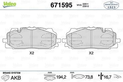 VALEO 671595 Fren Balatası 4M0698151H uygun fiyat hızlı kargo