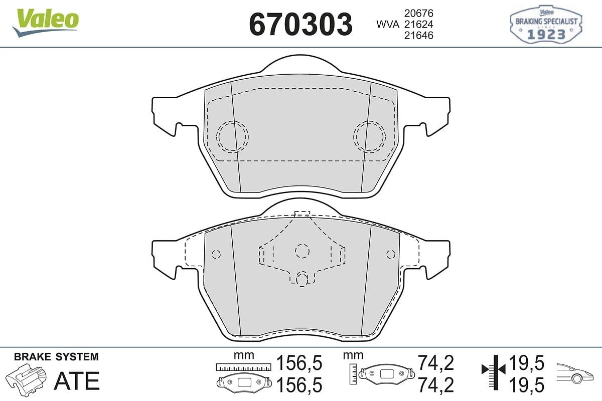 VALEO 670303 Fren Balatası 4D0698151A uygun fiyat hızlı kargo