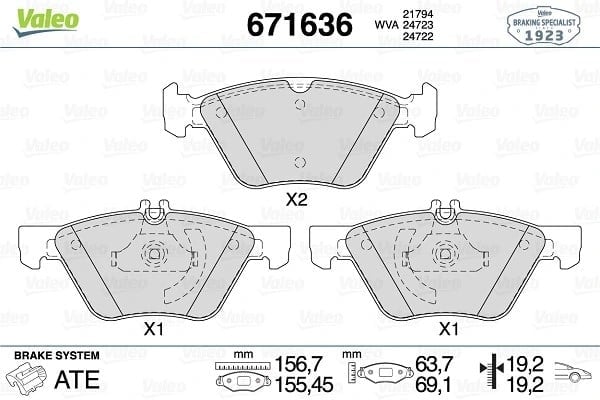 VALEO 671636 Fren Balatası 0034208320 uygun fiyat hızlı kargo