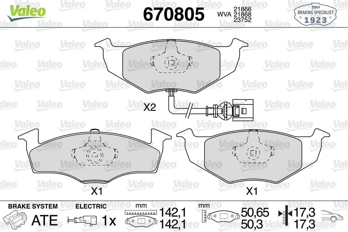 VALEO 670805 Fren Balatası 6Q0698151B uygun fiyat hızlı kargo