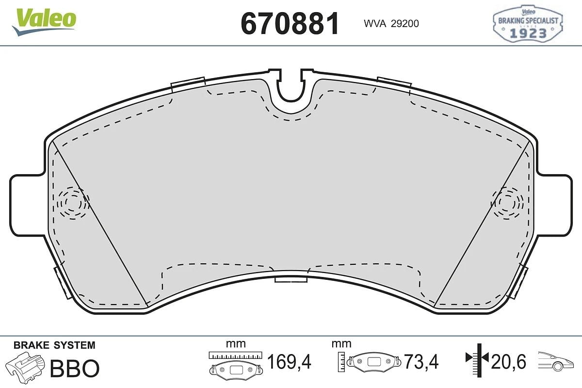 VALEO 670881 Fren Balatası 0044206820 uygun fiyat hızlı kargo