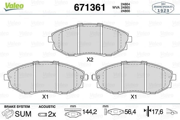 VALEO 671361 Fren Balatası 96475027 uygun fiyat hızlı kargo