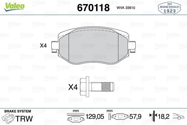 VALEO 670118 Fren Balatası 410603407R uygun fiyat hızlı kargo
