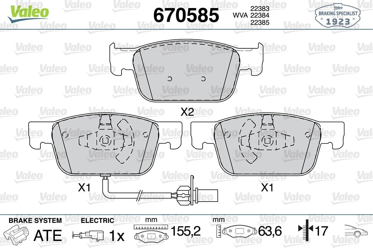 VALEO 670585 Fren Balatası 8W0698151K uygun fiyat hızlı kargo