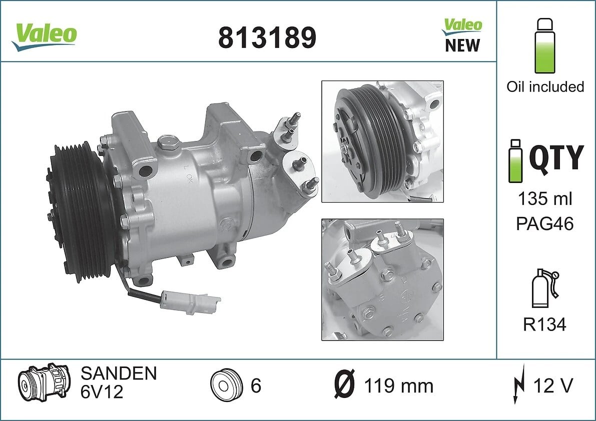 VALEO 813189 Klima Kompresörü 1608881380 uygun fiyat hızlı kargo
