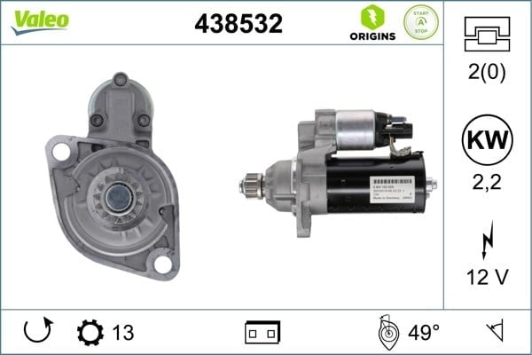 VALEO 438532 Marş Motoru 02M911021A uygun fiyat hızlı kargo
