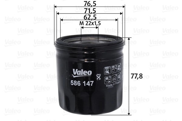 VALEO 586147 Yağ Filtresi 1812551 uygun fiyat hızlı kargo