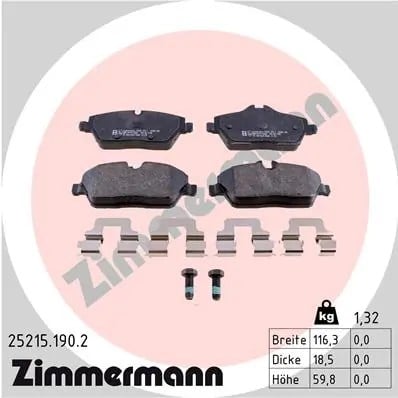 ZIMMERMANN 25215 190 2 Fren Balatası 0064204020 uygun fiyat hızlı kargo
