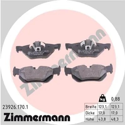 ZIMMERMANN 23926 170 1 Fren Balatası 34212288891 uygun fiyat hızlı kargo