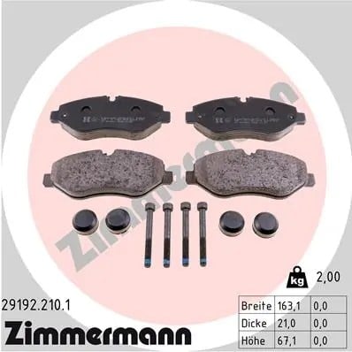 ZIMMERMANN 291922101 Fren Balatası 2E0698151E uygun fiyat hızlı kargo