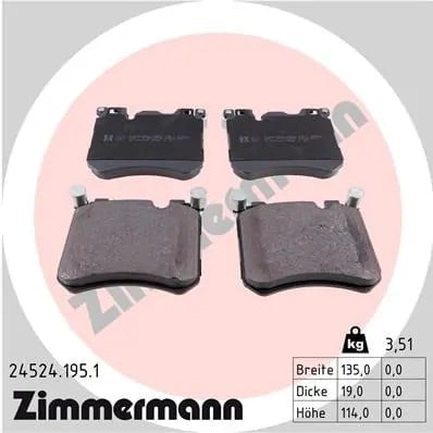 ZIMMERMANN 24524 195 1 Fren Balatası 34114073048 uygun fiyat hızlı kargo