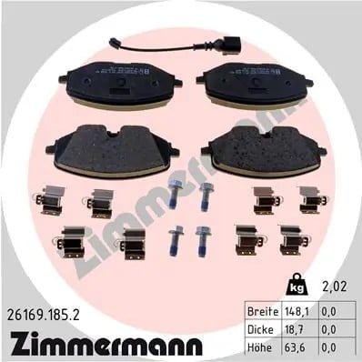 ZIMMERMANN 26169 185 2 Fren Balatası 5WA698151A uygun fiyat hızlı kargo