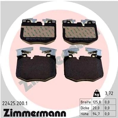ZIMMERMANN 22425 200 1 Fren Balatası 04465 WAA01 uygun fiyat hızlı kargo