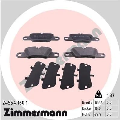 ZIMMERMANN 245541601 Fren Balatası 99135294901 uygun fiyat hızlı kargo