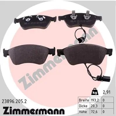 ZIMMERMANN 23896 205 2 Fren Balatası 4E0698151J uygun fiyat hızlı kargo
