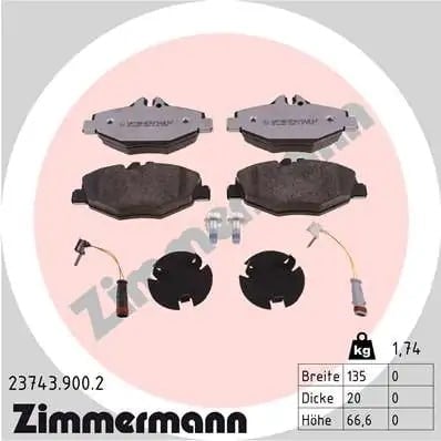 ZIMMERMANN 23743 900 2 Fren Balatası 0034206520 uygun fiyat hızlı kargo