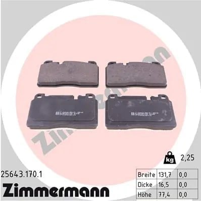 ZIMMERMANN 25643 170 1 Fren Balatası 8R0698151E uygun fiyat hızlı kargo
