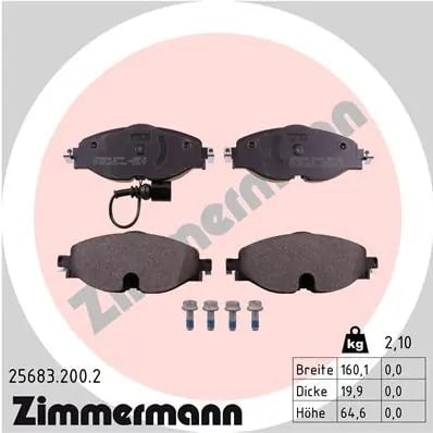 ZIMMERMANN 25683 200 2 Fren Balatası 5Q0698151B uygun fiyat hızlı kargo
