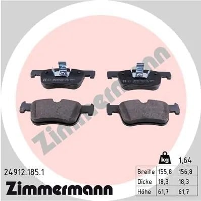 ZIMMERMANN 24912 185 1 Fren Balatası 34116850568 uygun fiyat hızlı kargo
