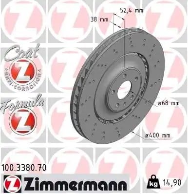 ZIMMERMANN 100338070 Fren Diski 4H0615301T uygun fiyat hızlı kargo