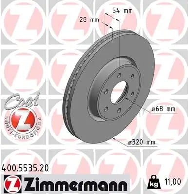 ZIMMERMANN 400 5535 20 Fren Diski 40206 5XA0A uygun fiyat hızlı kargo