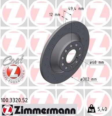 ZIMMERMANN 100 3320 52 Fren Diski 4F0615601E uygun fiyat hızlı kargo