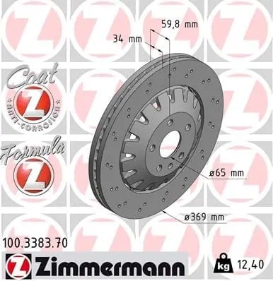 ZIMMERMANN 100 3383 70 Fren Diski 8V0615301 uygun fiyat hızlı kargo