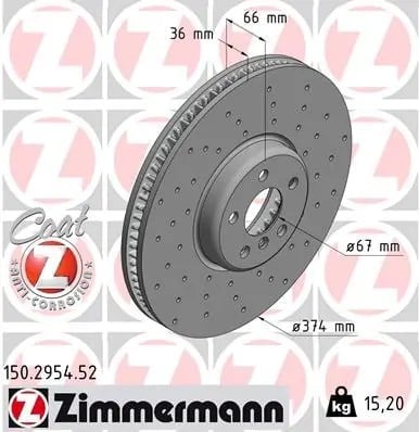 ZIMMERMANN 150 2954 52 Fren Diski 34106880077 uygun fiyat hızlı kargo