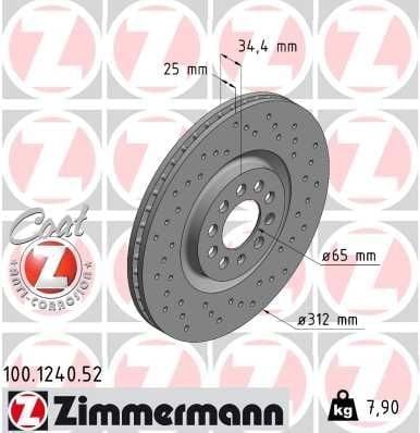 ZIMMERMANN 100 1240 52 Fren Diski 8L0615301 uygun fiyat hızlı kargo