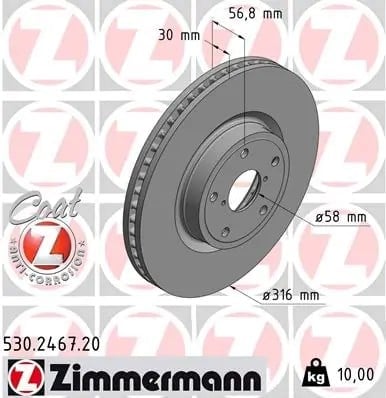 ZIMMERMANN 530 2467 20 Fren Diski 26300 AL010 uygun fiyat hızlı kargo