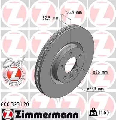 ZIMMERMANN 600 3231 20 Fren Diski 7H0615301E uygun fiyat hızlı kargo