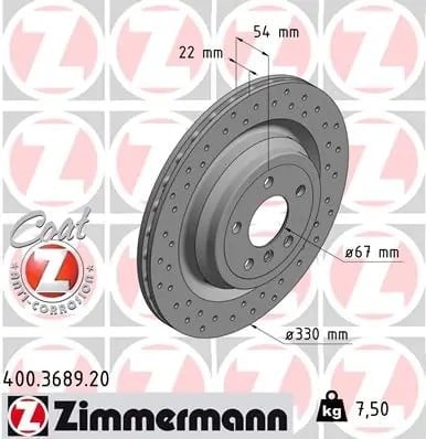 ZIMMERMANN 400 3689 20 Fren Diski 1664230412 uygun fiyat hızlı kargo